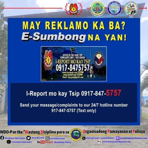 MinalabacPNP's tweet photo. Emergency Hotlines

#serbisyongnagkakaisa
#toserveandtoprotect https://t.co/tfngRT0QW3
