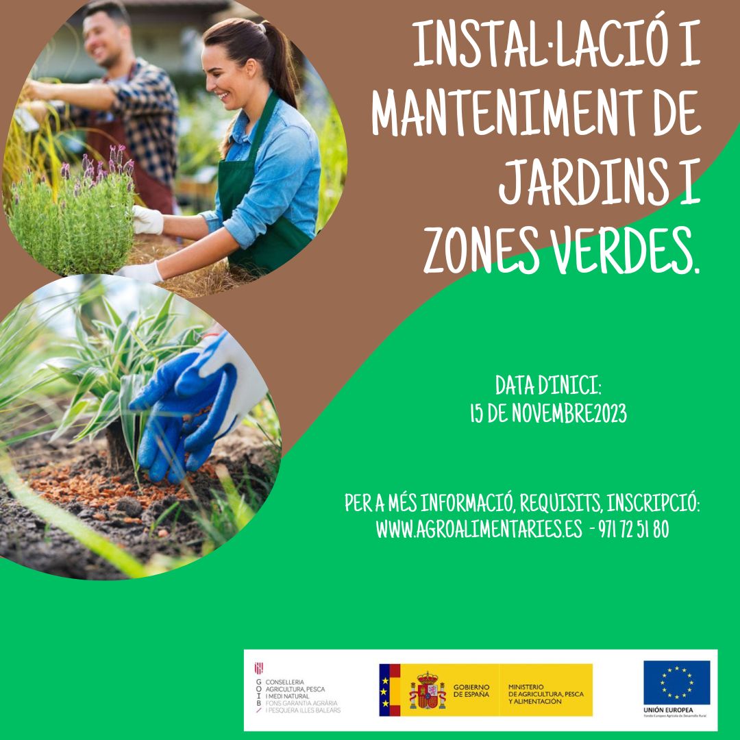 CoopAgroIB's tweet image. NOU curso Instal·lació i manteniment de #jardins i zones verdes. Nivel II

📅 Inici: 15/10

🗺 Lloc: Cooperatives Agro-alimentàries Illes Balears- Santa María del Camí

👉🏼 Places limitades!

Inscriu-te: 📞971 725 180 i a través: cooperatives@agroalimentaries.es

#agro #vivers