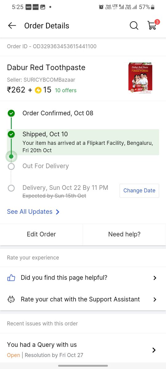 phoenixjomon's tweet photo. @flipkartsupport @flipkartsupport Order ID - OD329363453615441100 Item was supposed to be delivered by oct 15. U promised delivery by oct 22. Item still not received. Refund back the money. https://t.co/24fTOoJty7
