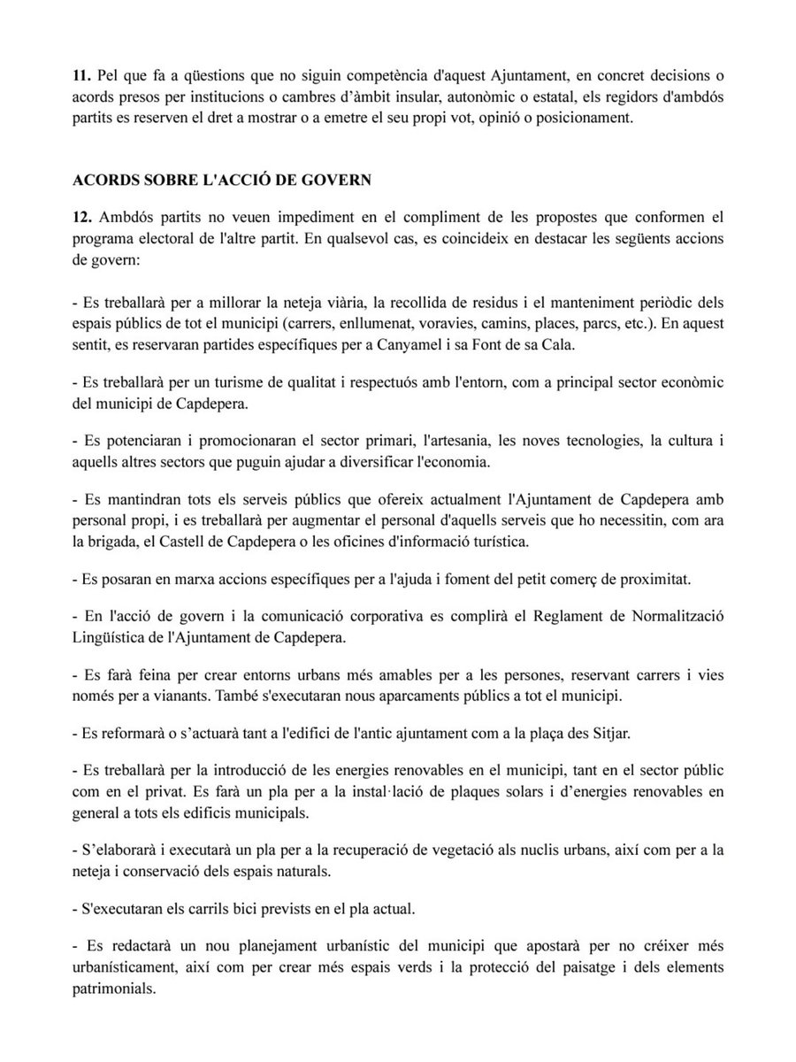 MESperCapdepera's tweet photo. 📃 Podeu llegir íntegrament l'acord a les següents imatges. https://t.co/2zV7u9IIkA