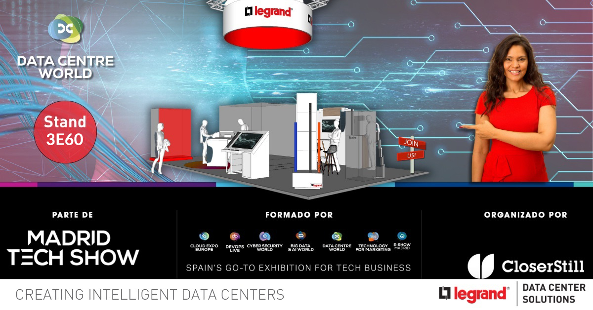 LegrandGroupES's tweet photo. Los próximos 30 y 31 de octubre el equipo #Legrand te espera en #DCWMadrid. Pásate por nuestro espacio y descubre nuestras soluciones integrales, flexibles y sostenibles para #datacenters.
➡️https://t.co/Tkdvqszvvp
📍IFEMA, Madrid
#LegrandDataCenterSolutions https://t.co/4PxwPJ1dYl