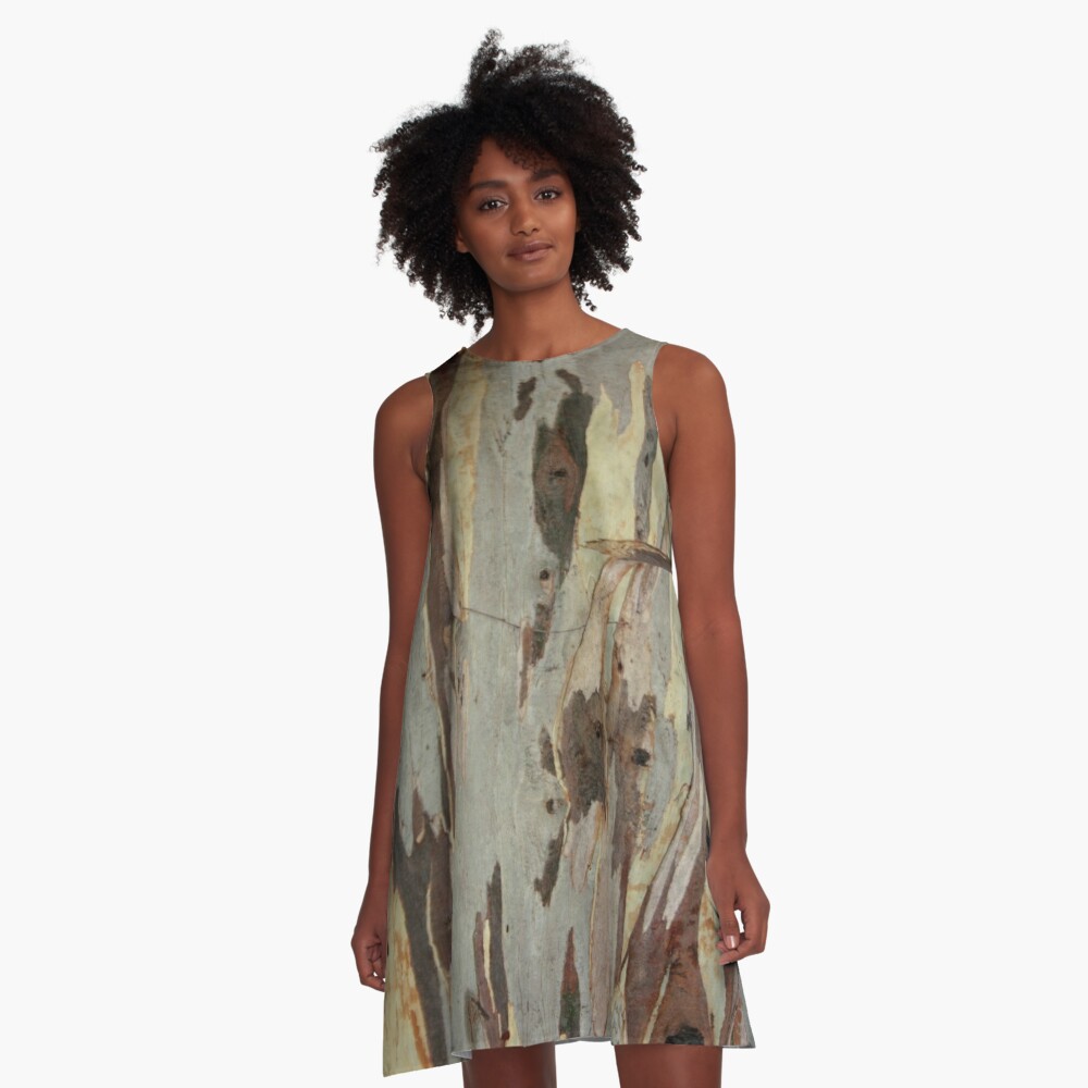 TaicheTees's tweet photo. "Peeling Patterns Of Eucalyptus Bark Nature Photography" A-Line #Dress for Sale by #taiche #Redbubble #eucalyptus #nature #natural #australia #tree #treelover #trees #nature #treesofX #naturelovers #treelove #forest #treelovers #treescape #naturelover https://t.co/tgvwgqSEkT https://t.co/JpWvluedaz