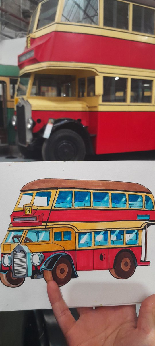 Sketch in the bus museum