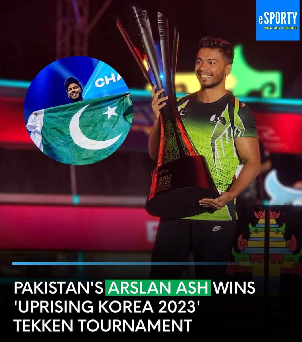 esportypro's tweet photo. Congratulations to Arslan 'Ash' Siddique, the Tekken 7 legend from Pakistan, for achieving yet another esports victory. 

He emerged triumphant in the "Uprising Korea 2023" tournament by defeating his South Korean opponent Galgonge with a score of 3-0. Prior to this, https://t.co/n5c7cv7d7i