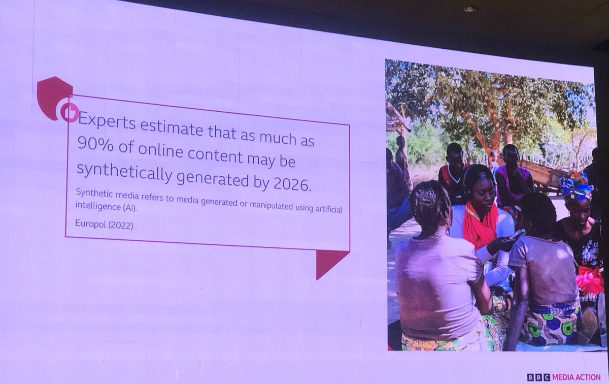 aeyakuze's tweet photo. Just heard a mind-blowingly realistic clip from a podcast generated entirely by AI! 😳

What an amazing session on “Tackling Information Disorder” organized by ⁦@bbcmediaaction⁩ &amp; ⁦@JamiiForums⁩ &amp; brilliantly moderated by   
⁦⁦@tulanana⁩ 

#CSOWeek2023 https://t.co/e2BUBgFhMl