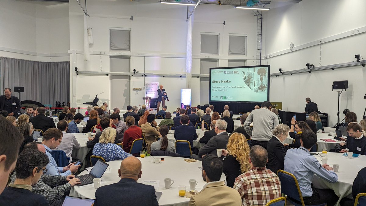 SHU_AWRC's tweet photo. It's a busy morning at the AWRC as we launch the South Yorkshire Digital Health Hub @SoYoDHH
The £4m @EPSRC funded hub will use digital health technologies to transform how patients are treated and tackle widening health inequalities in the region https://t.co/A4ixSw0sjK