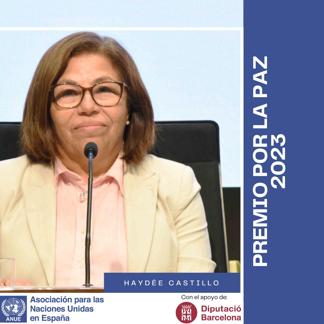 ANUE_ONU's tweet photo. Hoy, 24 de Octubre, el día de las Naciones Unidas, nos complace anunciar el ganador del Premio por la Paz del 2023 de @ANUE_ONU con el apoyo de la @DIBA

🕊️Otorgamos el premio por la Paz a @HaydeeCastilloF por su lucha incansable por los Derechos Humanos en Nicaragua. https://t.co/JmxbqGYDTS
