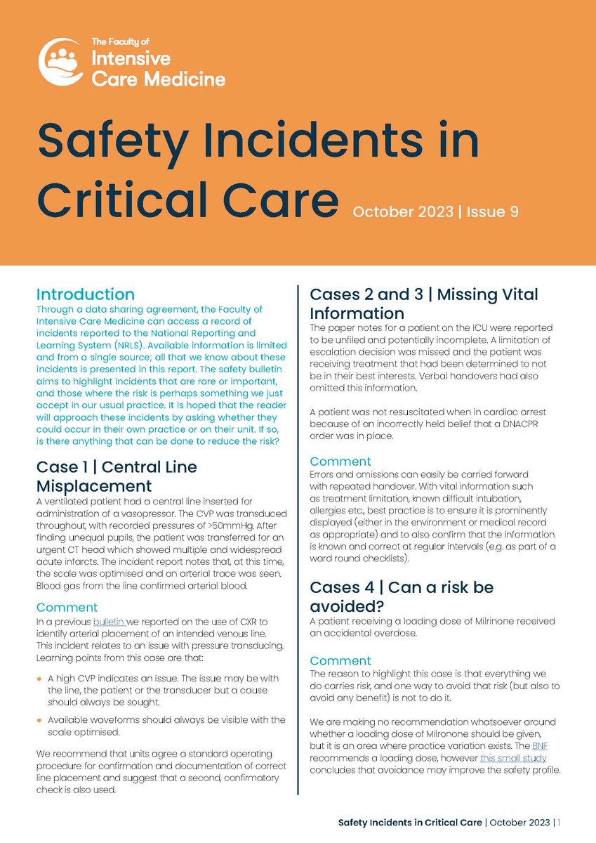 The latest issue of the Safety Bulletin is now available on the FICM website. Click here to download: bit.ly/SafetyBulletin…