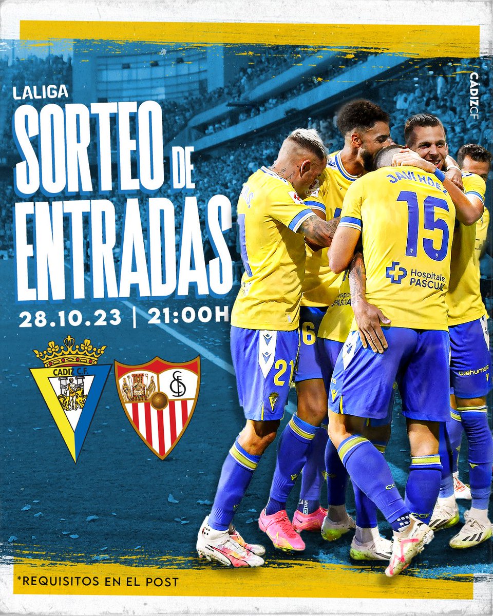 💛💙 ¡ATENCIÓN SORTEO! 

¿Quieres venirte GRATIS con quien quieras al #CádizSevilla de este sábado? 

1️⃣ Da RT y MG a este tuit 

2️⃣ ¡Síguenos! 

3️⃣ Menciona a la persona con la que quieras venir 

¡Mucha suerte! 🤞