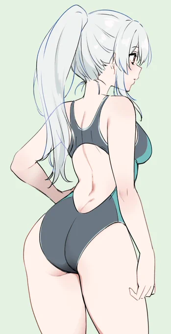 瑠依ちゃんは競泳水着も似合うと思うという絵 