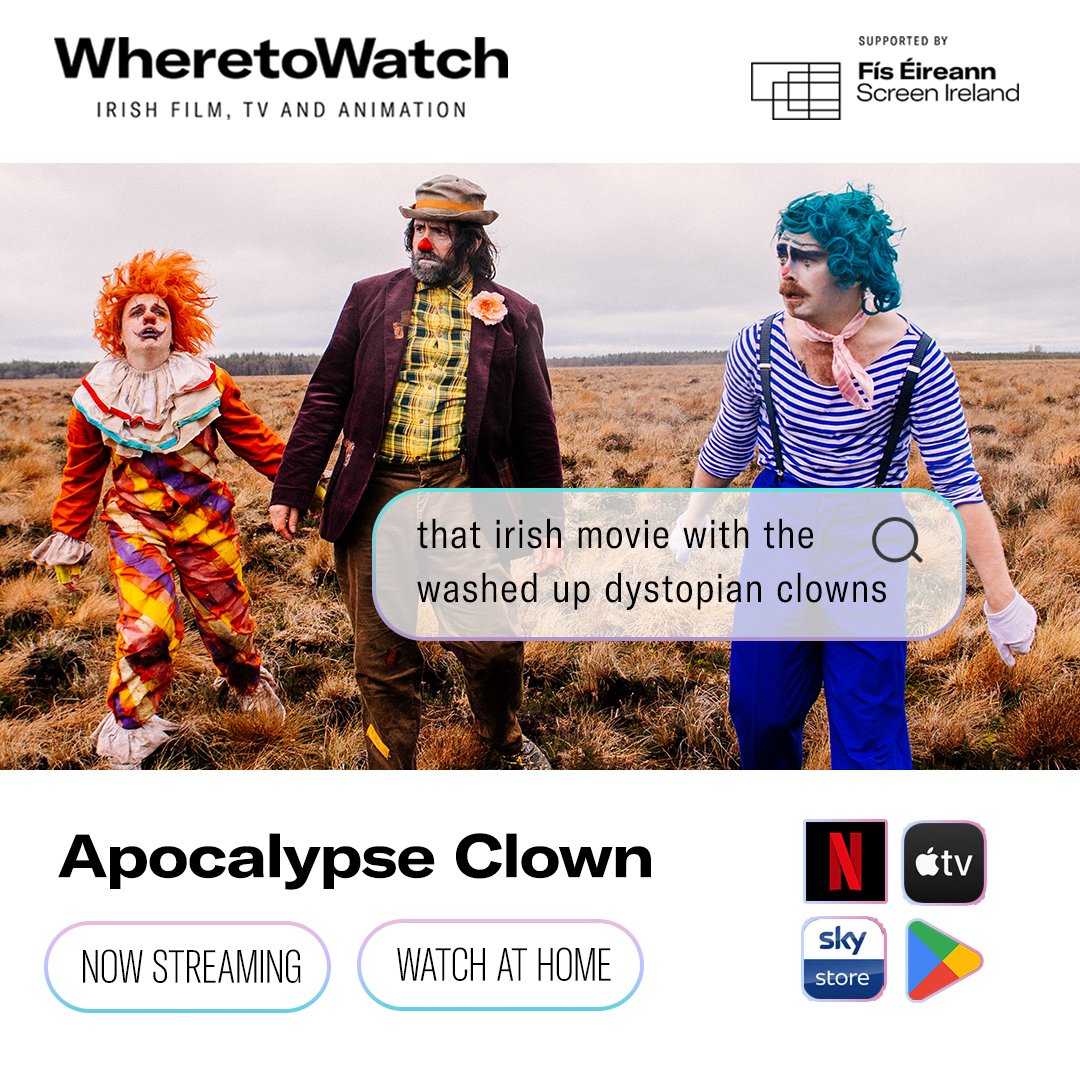 When the world ends, the fun begins.

🤡 Apocalypse Clown is now available to watch at home in Ireland and the UK.

🔗 wheretowatchireland.com/movie/apocalyp…
#WhereToWatch