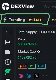 XETFARMY's tweet photo. X-ETF TRENDING #1 ON @dexview!

https://t.co/v3fV3Xq4UK

#ETF $ETF #ETFs #ETFbitcoin #ETH #CryptocurrencyNews #CryptoTwitter https://t.co/lDxGOlrlfz