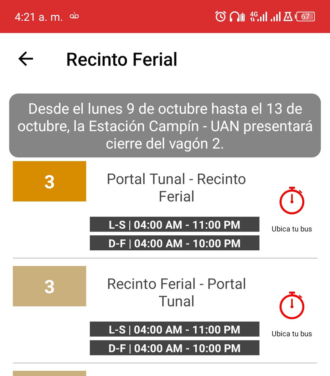 edwincespedest's tweet photo. @TransMilenio No se puede confiar en uds. Necesito el servicio desde las 4 am y salí con ese tiempo y me doy cuenta que hay otra información, la ruta 3 al tunal en la app dice 4 am y llego a la estación y dice 4:30 am... Ya llevo 30 minutos de retraso para hacer transbordo a Suba a mi trabajo https://t.co/3CycbGZuUz