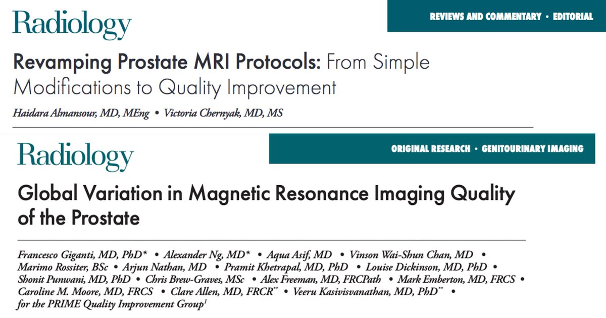 Simple steps can substantially enhance prostate MRI quality as shown in this important work 👉doi.org/10.1148/radiol… No expensive software or hardware needed I was honored to work with @VChernyakMD on the accompanying editorial 👉 doi.org/10.1148/radiol… @DrLindaMoy