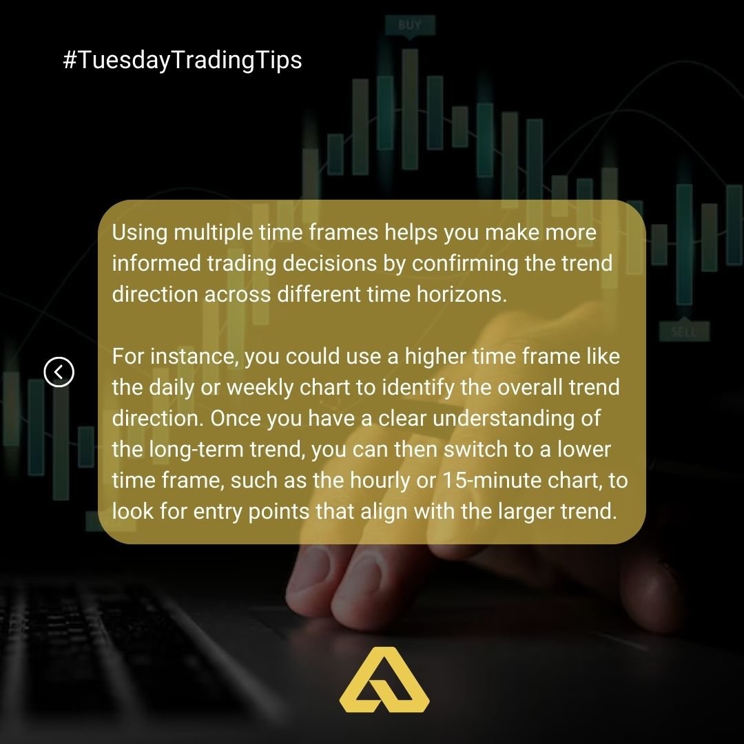 axonmarkets's tweet image. Using multiple time frames helps you make more informed trading decisions by confirming the trend direction across different time horizons.📈💹 

#TuesdayTradingTips  #TimeFrameAnalysis #ForexTrading