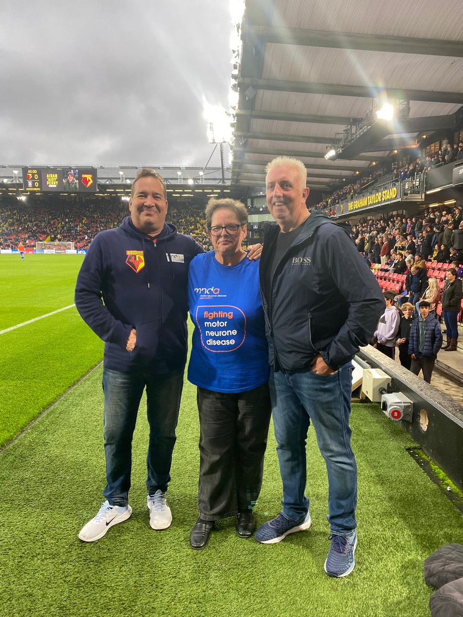 We were delighted to attend <a href="/WatfordFC/">Watford Football Club</a> on Saturday to acknowledge the amazing fundraising by Mark O'Brien &amp; Paul Gilbert who are living with #MND in #Herts

Mark raised £22k by smashing his open water swim &amp; Paul raised £25k by completing a 72 hole golf challenge
 
Thank you 💙🧡
