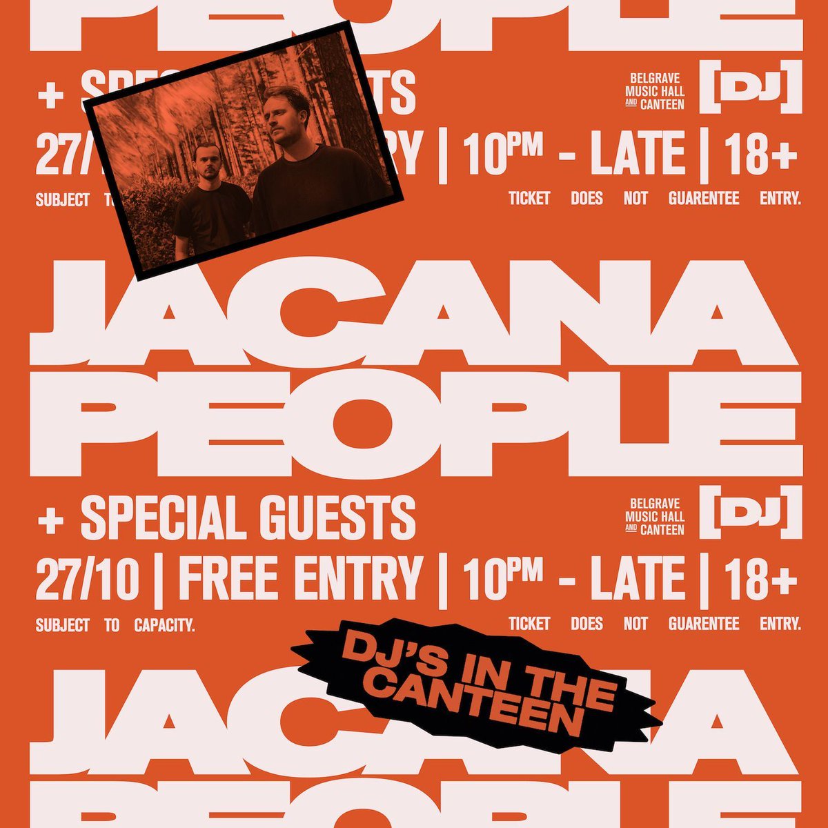 𝐓𝐡𝐢𝐬 𝐅𝐫𝐢𝐝𝐚𝐲! @jacanapeople head to Belgrave for a very special DJ set in the Canteen 🤌 FREE tickets available from DICE! buff.ly/3Q1mwHS