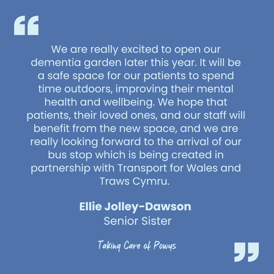 Every month, we share how your donations make a difference across Powys. Today, we're focusing on the dementia garden in Llanidloes hospital. 

#projectsforpowys
#takingcareofpowys 💚