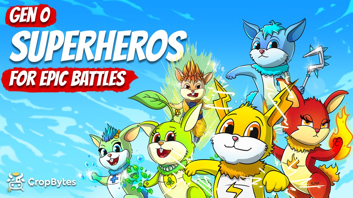 Get a glimpse of the thrilling powers the Gen 0 Superheroes wield in the forthcoming battles. 🔥
.
Details revealed in our whitepaper: whitepaper.cropbytes.com/game-fts-and-n…
.
Stay tuned as we release the fighting attributes of Gen 1A and Gen 1B in the coming days! ⚔️

#CropBytes #Web3Gaming