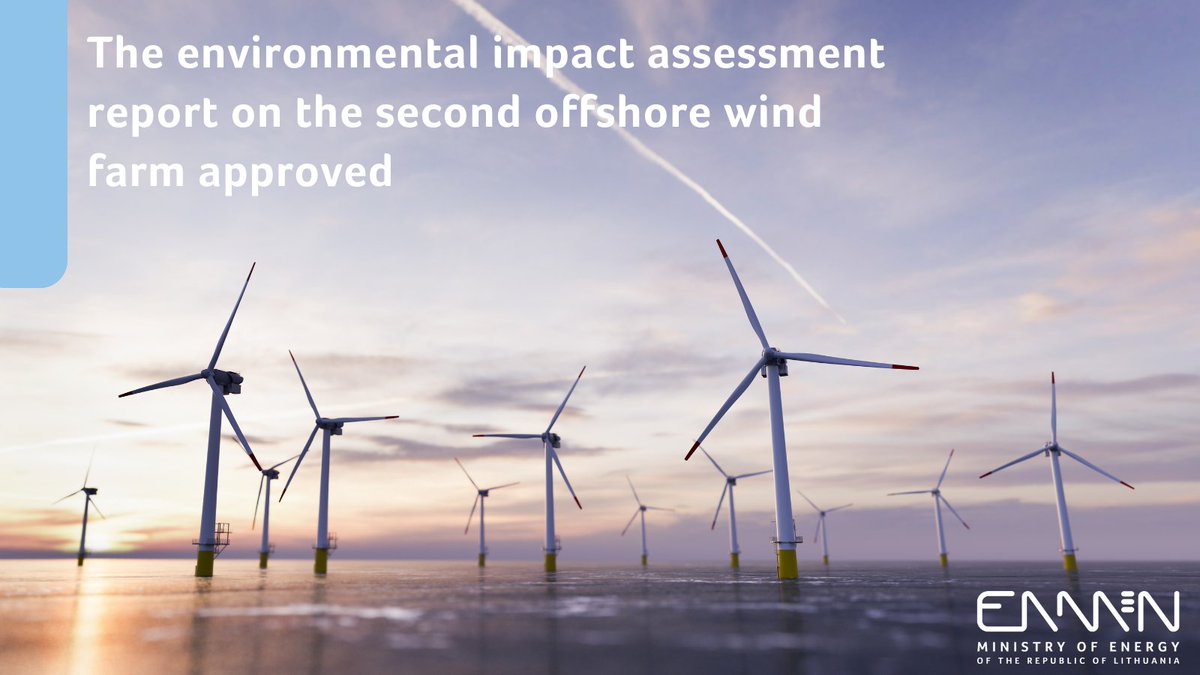As 🇱🇹 seeks to develop #offshorewind farms in the #BalticSea and reduce the country’s dependence on electricity import, the Environmental Protection Agency has approved the environmental impact assessment report on the offshore wind farm. 🔗 enmin.lrv.lt/en/news/eia-re…