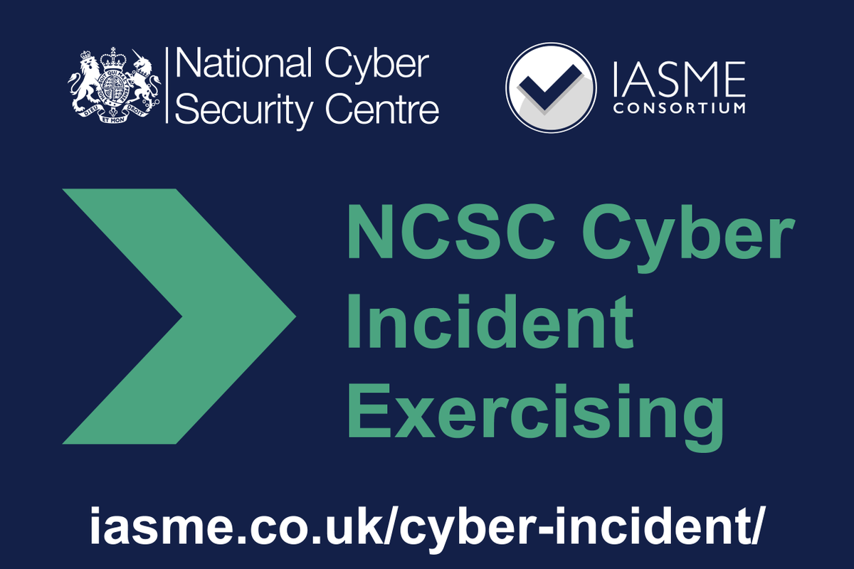 IASME1's tweet photo. Did you know that the @NCSC's Cyber Incident Exercising Scheme's technical standard is available for free on their website? 📝
Learn more about the criteria behind the scheme & its methods, processes and practices. ⤵️
https://t.co/FiaWyjGqgW
#CyberExercising https://t.co/ftvsGIo0id