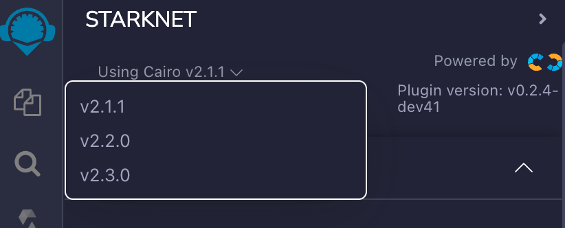 NethermindStark's tweet photo. .@Starknet Remix plugin v0.2.4 is live!

🛠 Compile @cairolang contracts with different versions of the Cairo compiler
🛠 Added support for Cairo version v2.3.0

🔗https://t.co/bC5gfTLKAP https://t.co/LHK6X3it3Z