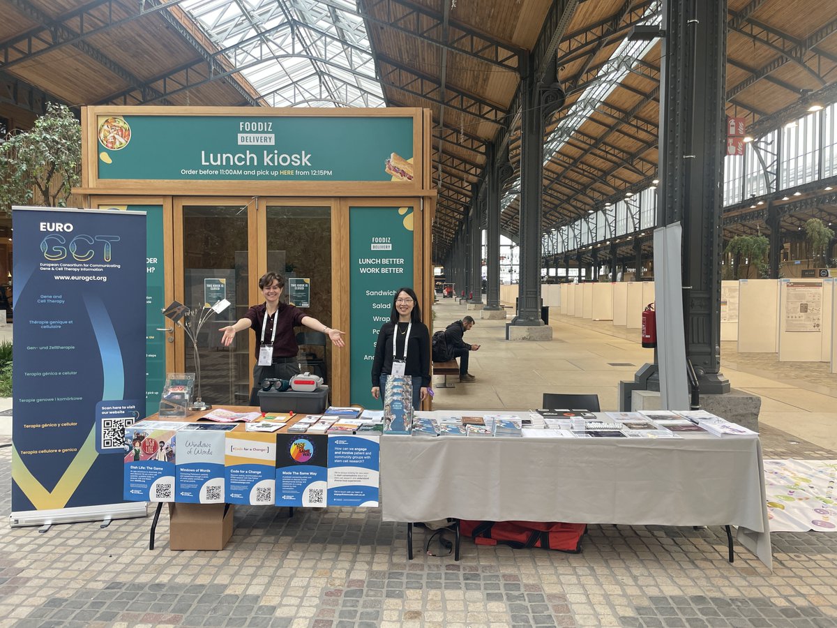 Welcome to #ESGCT2023! Our team will be here all week supporting reliable and accessible information on gene and cell therapies - for researchers and the public! Stop by our table and learn more!
