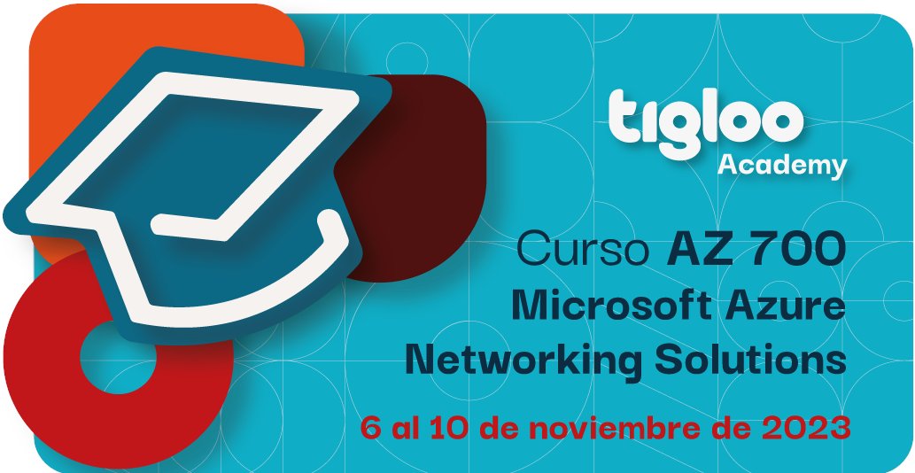 Tigloo_IT's tweet photo. ¡El 6 de noviembre dará comienzo nuestro curso AZ 700: Designing and Implementing Microsoft Azure Networking Solutions!

Aprenderás a diseñar, implementar y administrar la infraestructura de red principal de Azure.

¡Inscripción y toda la información aquí! https://t.co/WOGlh9Ipau https://t.co/4VM8drDXh5