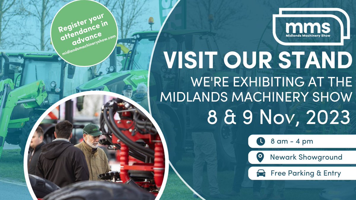 🚜We're participating in the Midlands Machinery Show 2023 and we'd love to see you there!

📆 Date: 8th November and 9th November 2023
📍  Location: John Crocker Hall, Stand 17
#MidlandsMachineryShow #Agriculture #Farmers