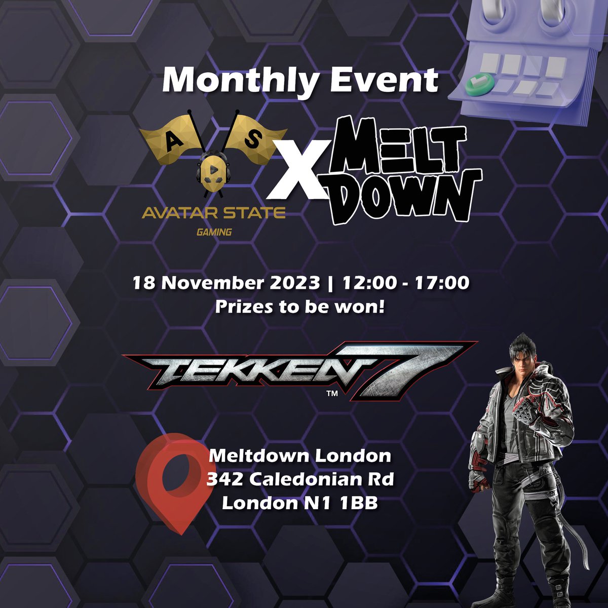 AvatarStateGmn's tweet photo. Monthly Tekken Tournaments happening @MeltdownLondon! Let’s get those sign ups in! 

https://t.co/3HFVJ3cwRx

Please share with the FGC!

See you all NOVEMBER 18th! https://t.co/JVqP3lLDNu