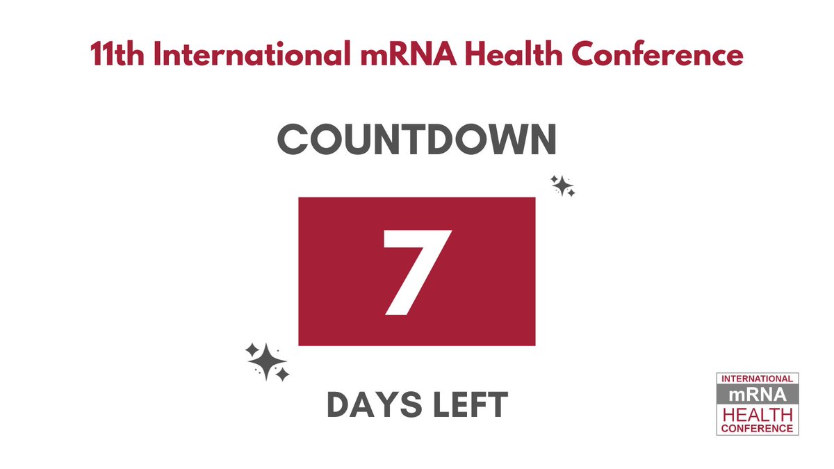 The countdown starts now! The 11th #mRNAHealthConference is taking place in #Berlin in just one week - don't forget to register! You can check out our expert speaker faculty and our final program here: mrna-conference.com/?utm_source=tw…​​ Can’t wait to see everyone there! #mRNA2023