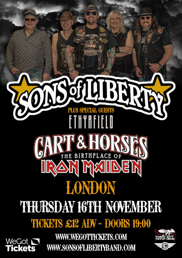 Sons of Liberty (@sonslibertyuk) on Twitter photo Well we're back from France.... but we haven't finished 2023 yet... our next run of shows finishes at the legendary @Cartandhorseslondon #london Nov the 16th with the awesome <a href="/ethyrfield/">Ethyrfield</a> as special guests.... see you there folks!
Tickets: ticketweb.uk/event/sons-of-…
#timetofly Well we're back from France.... but we haven't finished 2023 yet... our next run of shows finishes at the legendary @Cartandhorseslondon #london Nov the 16th with the awesome <a href="/ethyrfield/">Ethyrfield</a> as special guests.... see you there folks!
Tickets: ticketweb.uk/event/sons-of-…
#timetofly