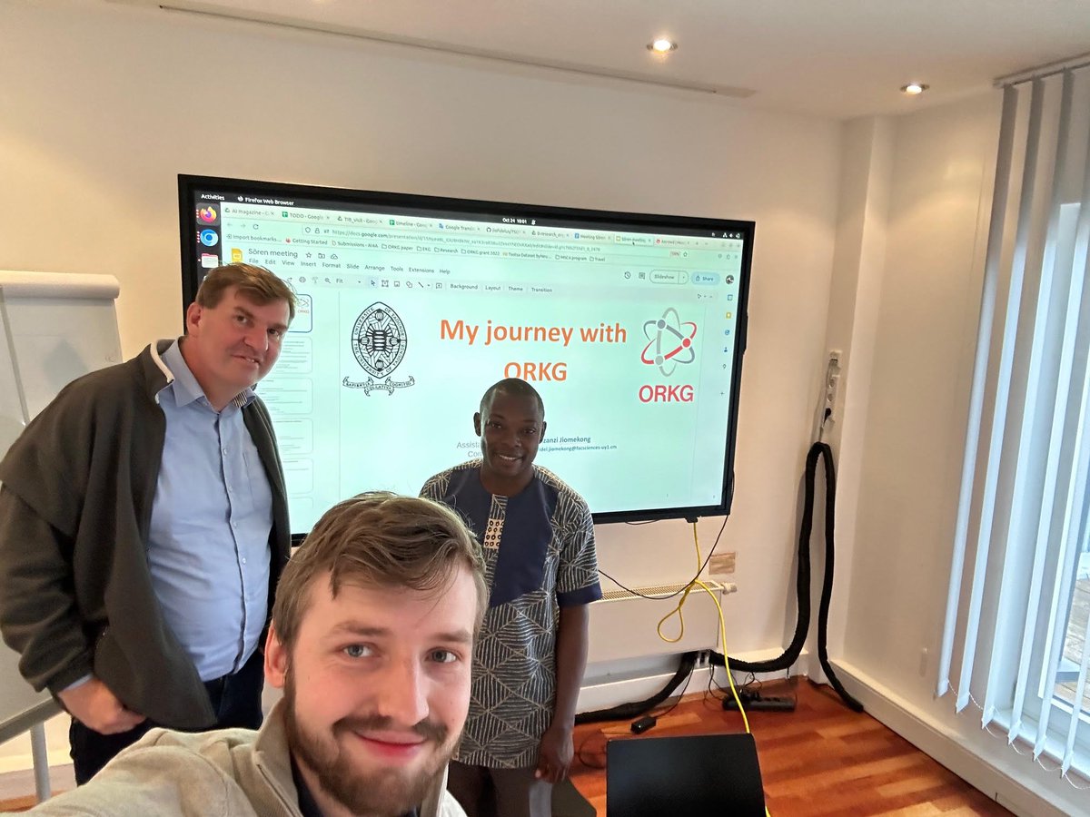 jiofidelus's tweet photo. Great meeting this morning at @TIBHannover with Sören Auer and Allard Oelen https://t.co/vvzXVbwEeq