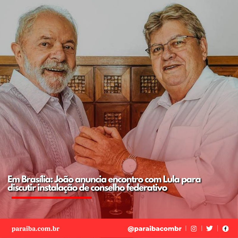 Paraibacombr's tweet photo. Em Brasília: João anuncia encontro com Lula para discutir instalação de conselho federativo

https://t.co/aRTodRd34E https://t.co/VnJ37pLeje