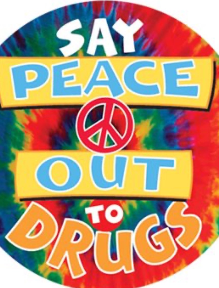 Red Ribbon Week 2023 • Peace Out to Drugs • Wear tie-dye or your best hippie outfit ✌🏼