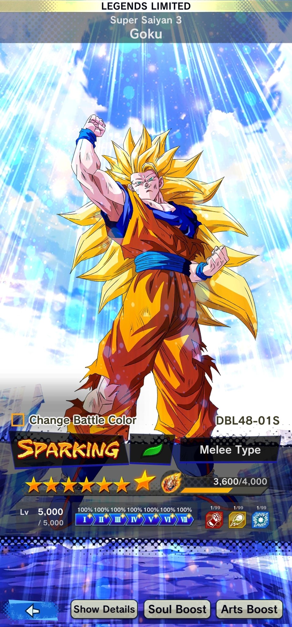 Super Saiyan 3 Goku (DBL48-01S), Characters, Dragon Ball Legends