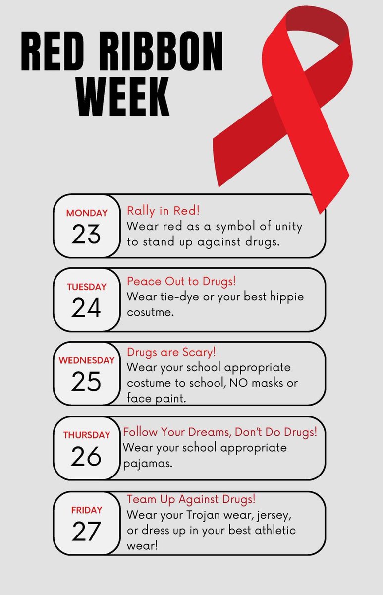 Red Ribbon Week 2023 <a href="/LCR3HR/">Troy R3 HR</a> <a href="/NGC_Trojans/">Ninth Grade Center</a> #RedRibbonWeek2023
