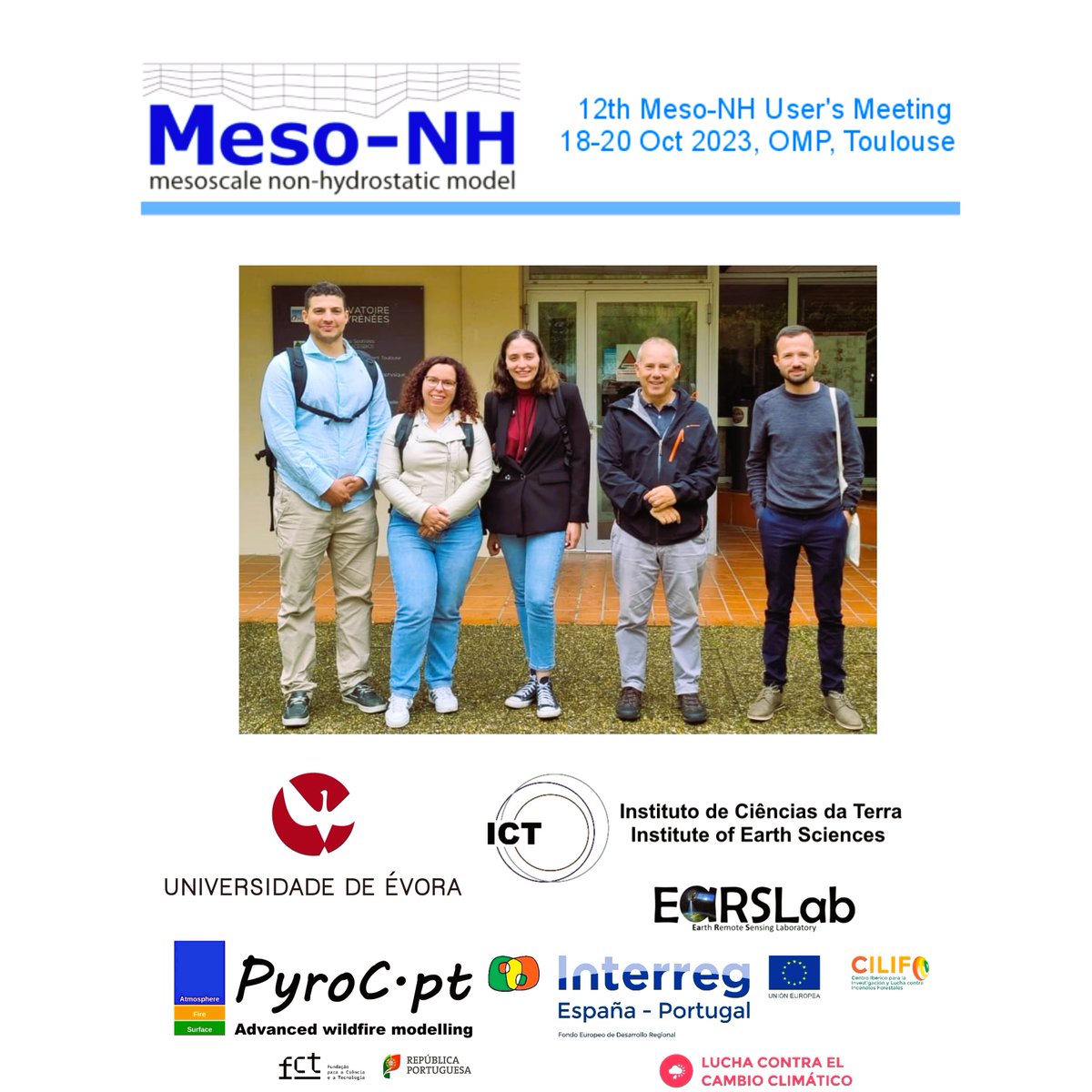 ICT na 12ª reunião dos utilizadores do modelo MesoNH em Toulouse, França. As apresentações podem ser consultadas na página da reunião mesonh.aero.obs-mip.fr/mesonh56/Twelf…