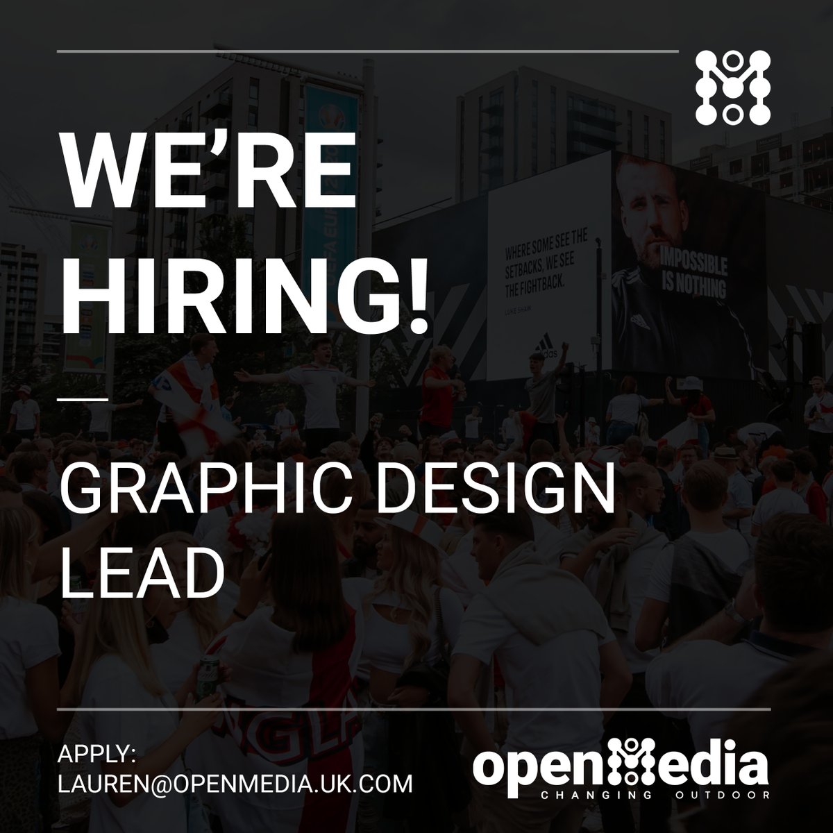 Our Team is growing, once again! 📈

OPEN Media is seeking an experienced Graphic Design Lead, to join our Marketing &amp; Design Team - helping to creatively deliver our Strategy in 2024 (and beyond)

For more information on this exciting role, and how to apply, follow the link 👇
