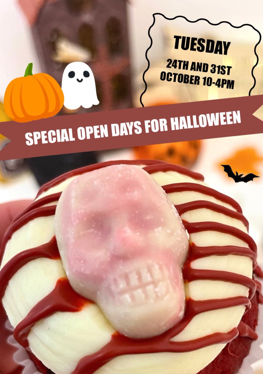 The cupcakery is open today for a special day of Halloween treats 🎃 Open 10-4pm