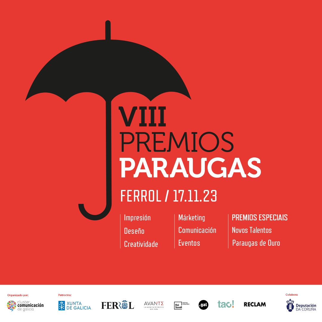 axenciaGAIN's tweet photo. ‼️ Bule, aínda estás a tempo de enviar a túa candidatura aos #PremiosParaugas2023☂️ do @clustercomunica 

➡️ Estos premios buscan poñer en valor o traballo dos profesionais galegos e contan co apoio da @Xunta

🔗 Inscríbete ata o martes 31 de outubro👉🏼 https://t.co/NrdzY5BfID https://t.co/SKukjaM9wy