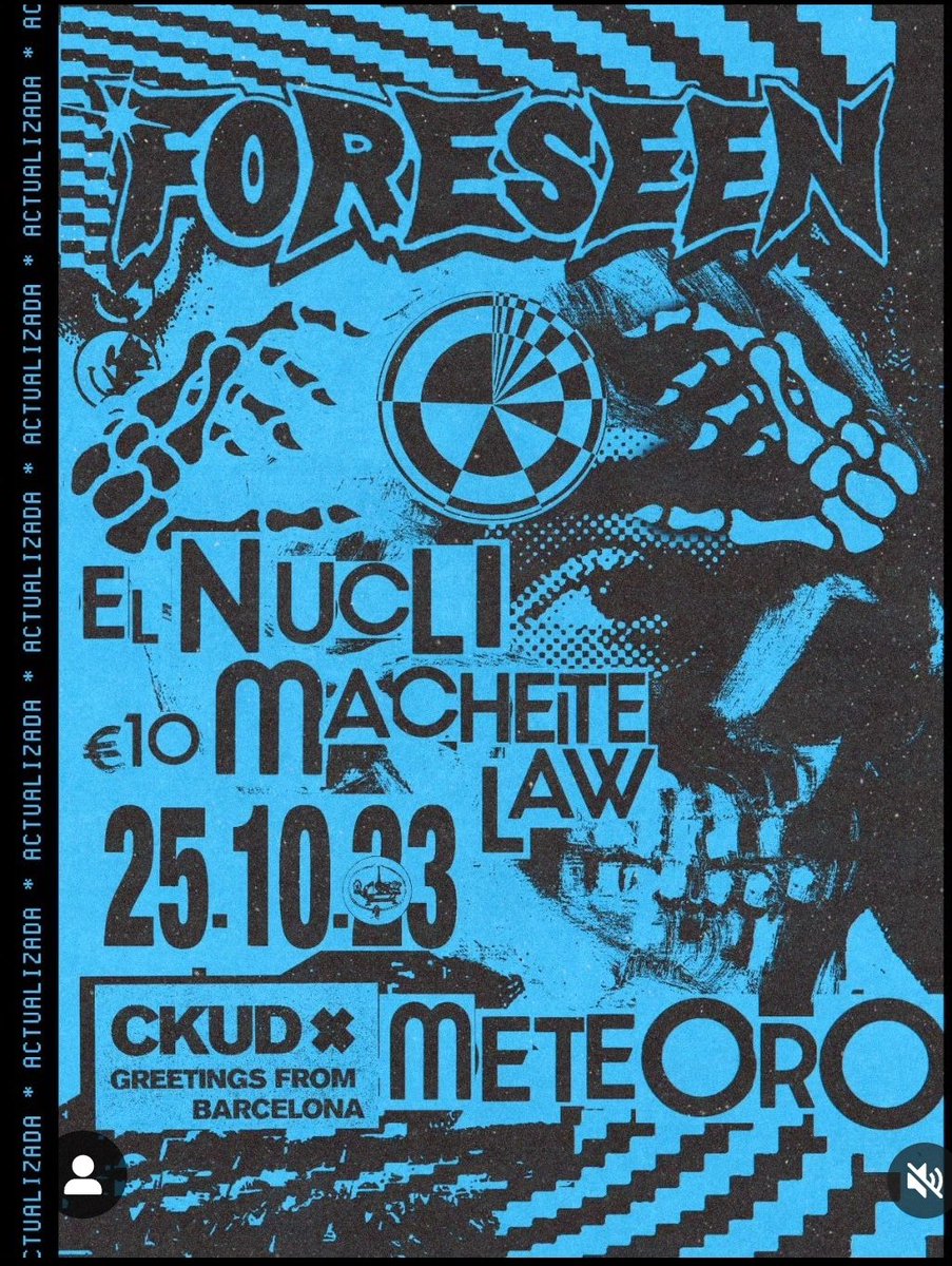 GabaldaLuis's tweet photo. 😈🖤📷
Demà gresca i fotografies al #Meteorobcn!
#Foreseen
#ElNucli
#MacheteLaw https://t.co/I260rnuPXi