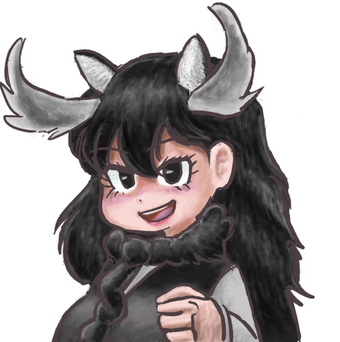 人様の絵チャにお邪魔して描いたヘラジカ様