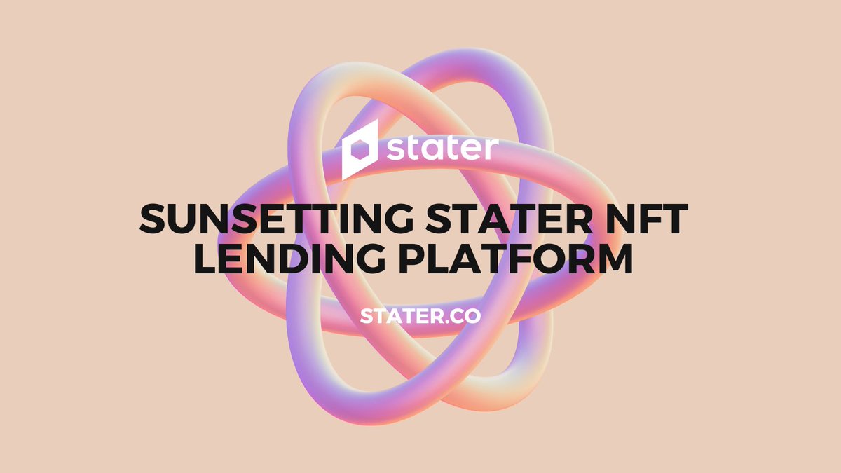 Dear fam, today we are announcing the sunsetting of our Stater NFT lending platform. Thank you to all who have supported us throughout this journey.

🕑 Sunsetting will take place on Nov 1st

Learn more on Medium: staterco.medium.com/0a6b29fe5b6e