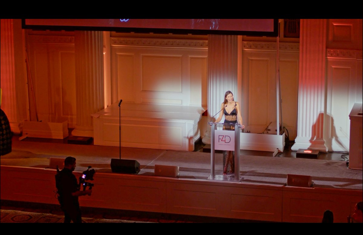 Genomes2People's tweet photo. On Sept. 18, Bianca's moving testimony at #F4D's 3rd Annual Sustainable Goal Banquet during #UNGA78, marked by #BRCA1, a fight against #breastcancer risk, and a message of hope, highlights the imp. of early diagnosis through #preventivegenomics for a future where health triumphs! https://t.co/C2KoGtGR34