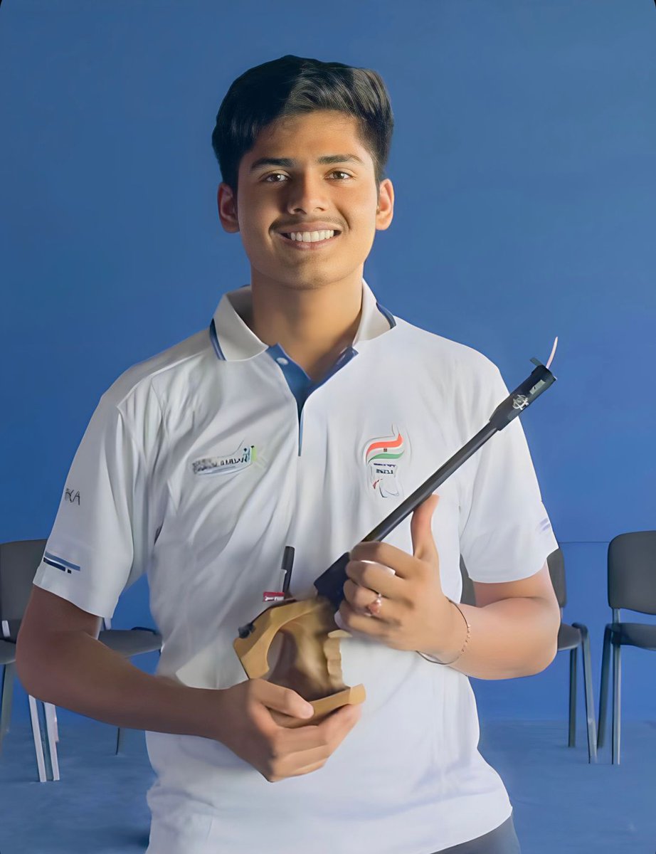 narendramodi's tweet photo. Congratulations to @1903rudransh for a well-deserved Silver for him in the Asian Para Games. 

His outstanding performance in P1 - Men's 10m Air Pistol SH1 event is the fruit of his precision and practice. 

India applauds this incredible achievement! https://t.co/Fti7PSOorW