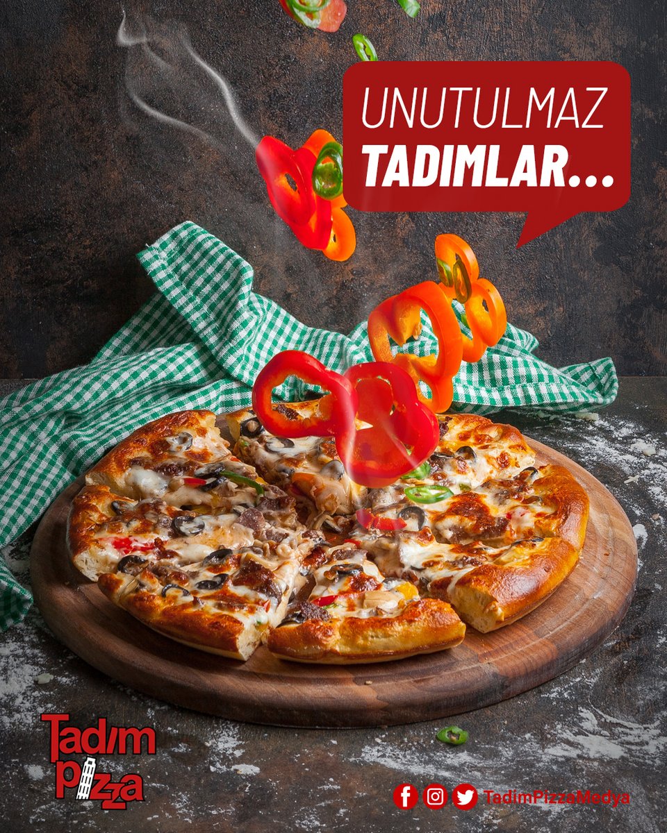 Her fırsatı Tadım'da unutulmaz anılara çevirebilirsiniz, Tadım Pizza'nın özgün tarifyleriyle gurme pizzalar, keyfi tadım'da pizzalar ve etsiz olmaz pizzalar gününüze neşe katacak.
#tadımpizza #unutulmaztadımlar #gurmepizza #pizzakeyfi #karışıkpizza #türkgerçeğipizza