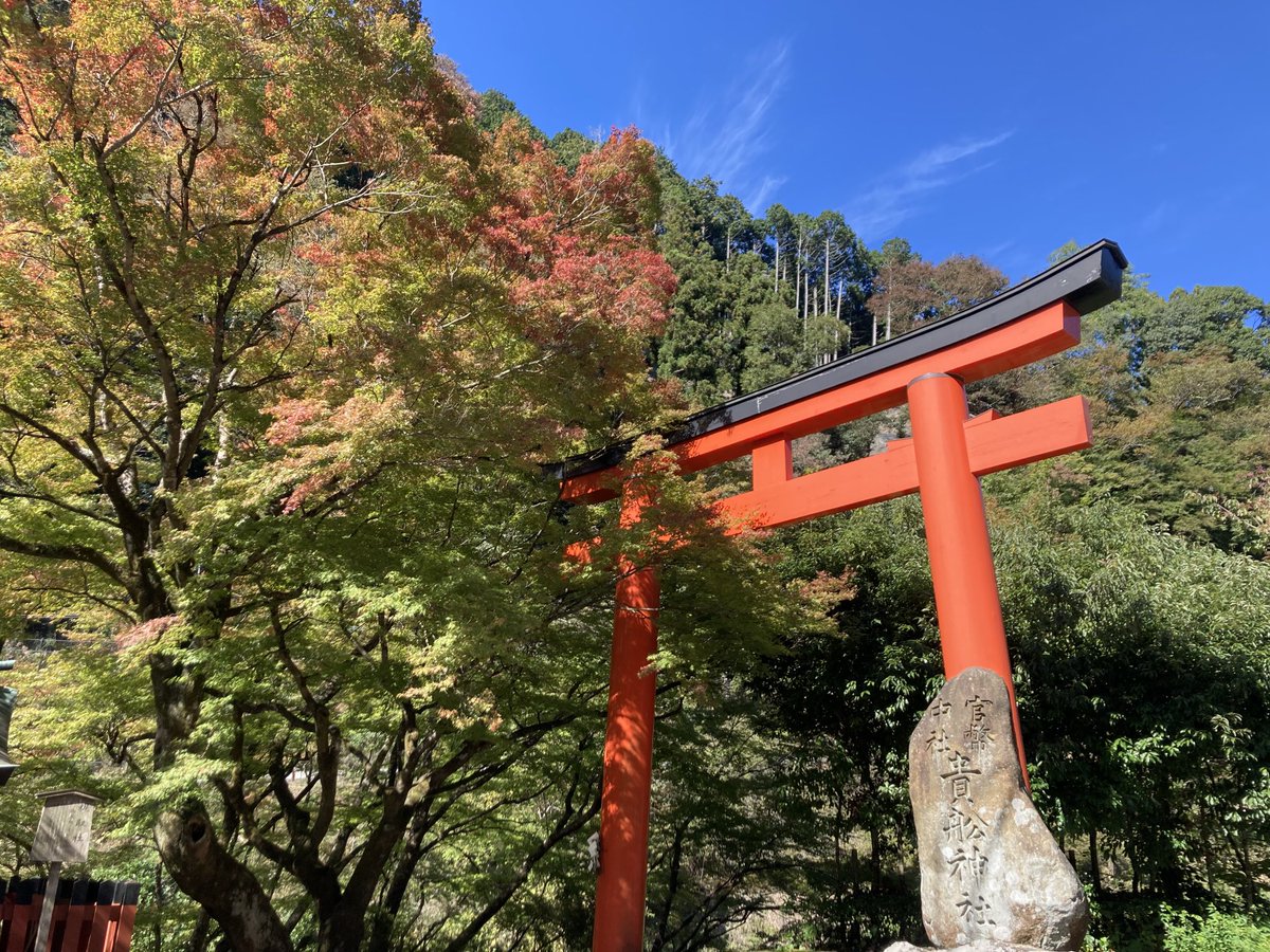 Kashimacom's tweet photo. 少し色づいてきました🍁🍁

⛩貴船神社一の鳥居前 https://t.co/ll3PY5MUiZ