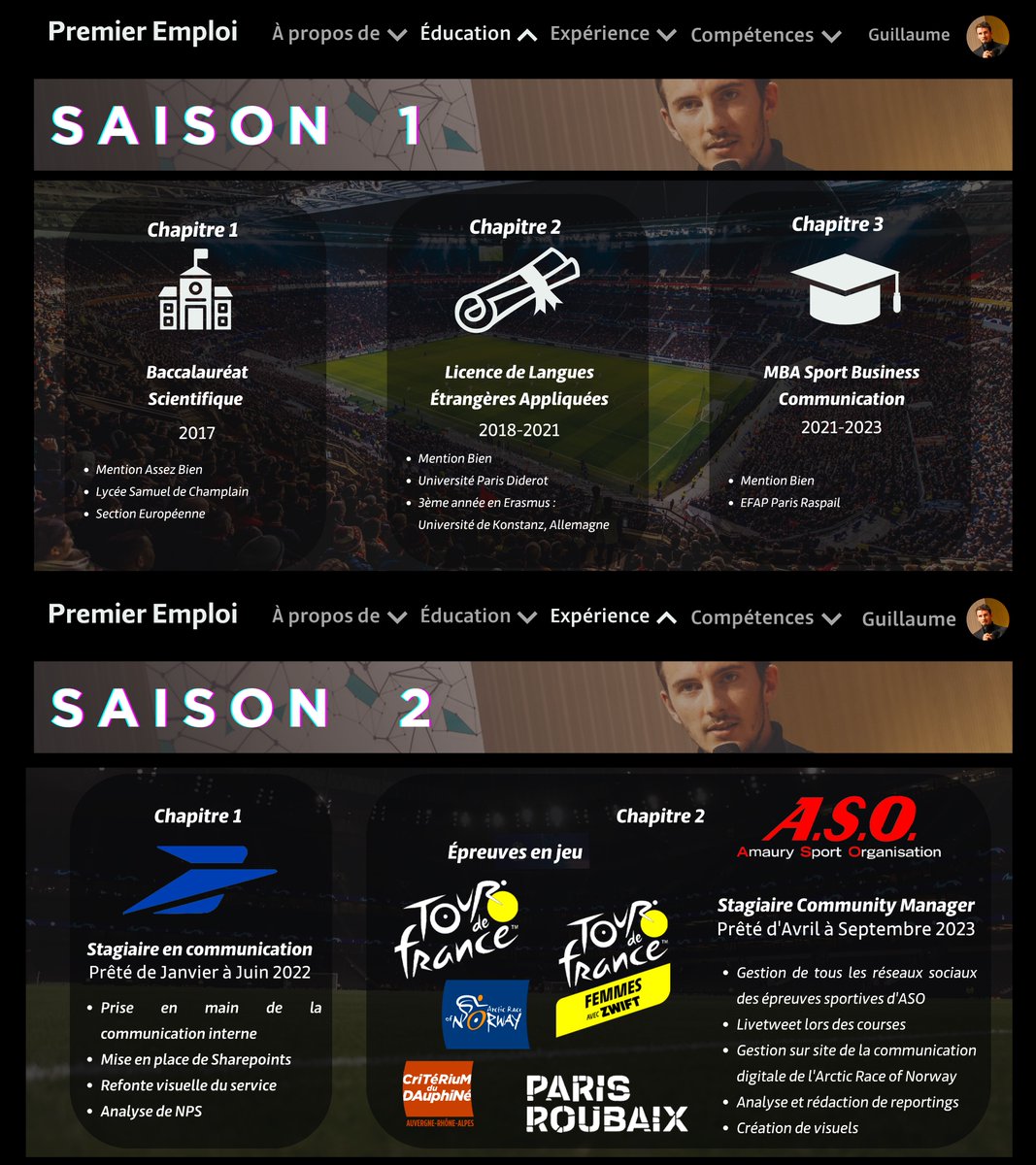 GuillaumeWatt's tweet photo. 🚨Recherche d'emploi🚨

Je suis à la recherche d'un emploi dans les médias sportifs à compter de Janvier 2024, 

Je vous laisse mon CV ci-dessous, et reste évidemment à disposition si besoin ! https://t.co/kc3k6BuspV
