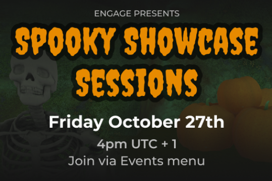 Join us for part 2 of our Halloween double header ENGAGE PRESENTS: SPOOKY SHOWCASE SESSIONS on Oct 27, 4PM UTC+1: ENGAGE officially welcomes you to join us for a tour of our Halloweenified Central Plaza, with special guest appearances. Register: app.engagevr.io/events/nP4Vz/v…
